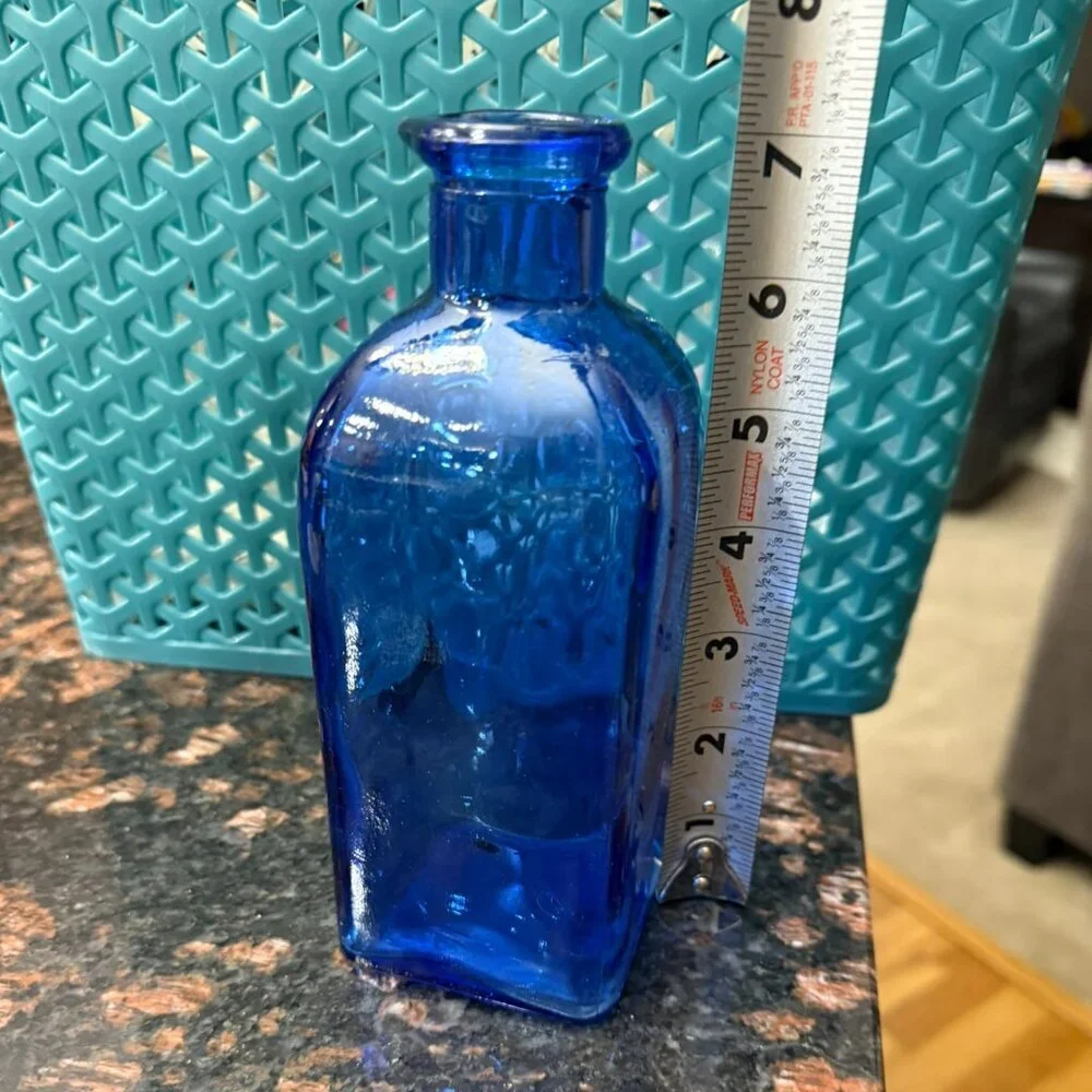 Blue glass decor/vase/pitcher - very pretty!